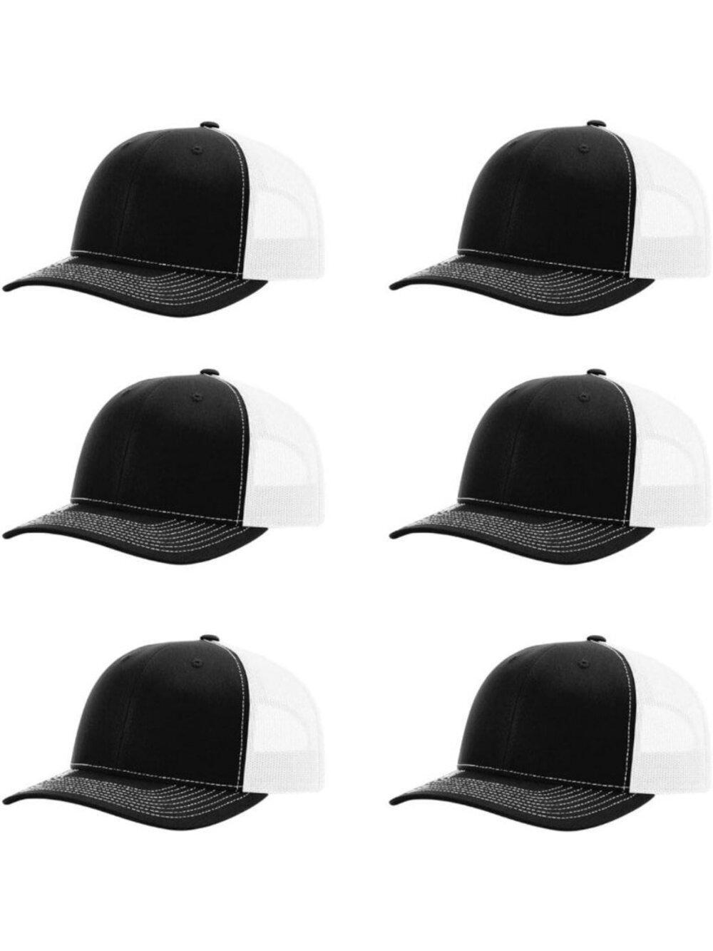 Adjustable Trucker Hat with Elastic Sweatband & Mesh Design - OSFM Cap